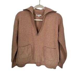 Madewell tan half zip pullover. Size L. Preloved.